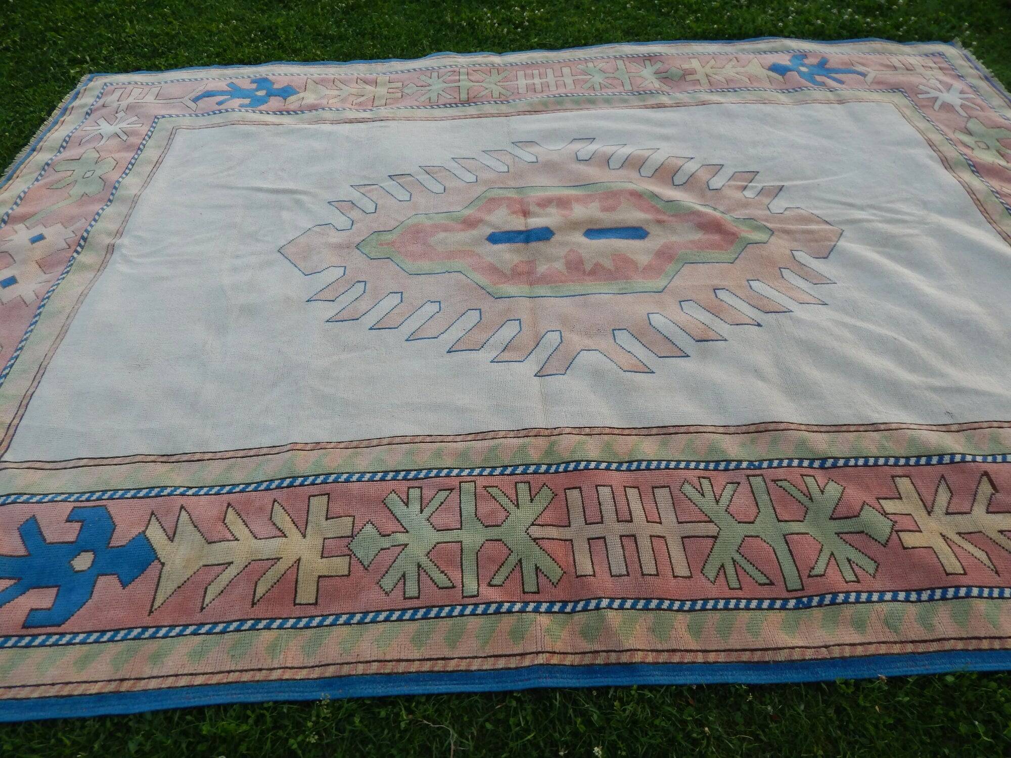 Vintage Turkish Oushak rug 238x350 cm