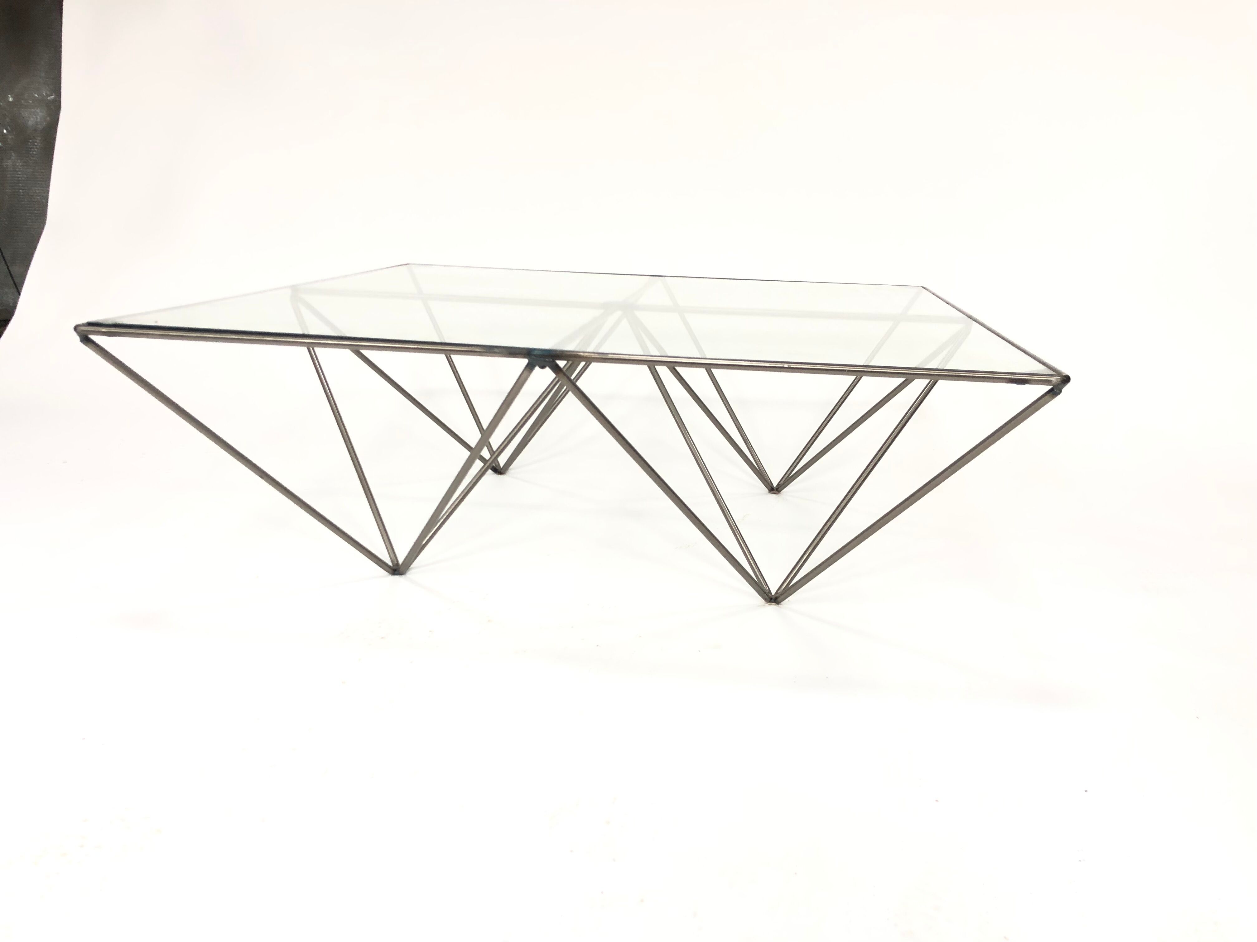 Table low vintage 60s/70s design steel wire