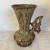 Ancien vase céramique marron vert