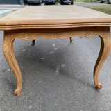 Extendable Louis XV dining table in solid oak wood and marquetry 250cm