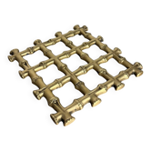 Trivet en faux bambou en bronze, Italie, années 1970