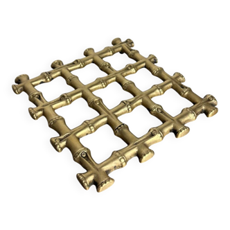 Faux bamboo trivet in bronze, Italy, 1970s