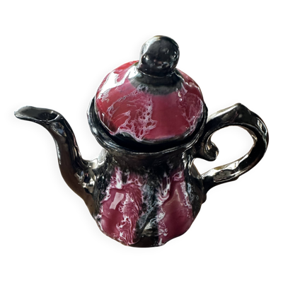 Verseuse Théière ou Cafetière en céramique émaillée chromée Vallauris