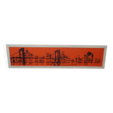 Brooklyn Bridge, New York, 1970s, Acrylic on Wood, Framed