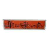 Brooklyn Bridge, New York, 1970s, Acrylic on Wood, Framed