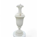 Neoclassical alabaster urn lamp on column