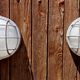 Pair of industrial wall lamps in brushed aluminum
