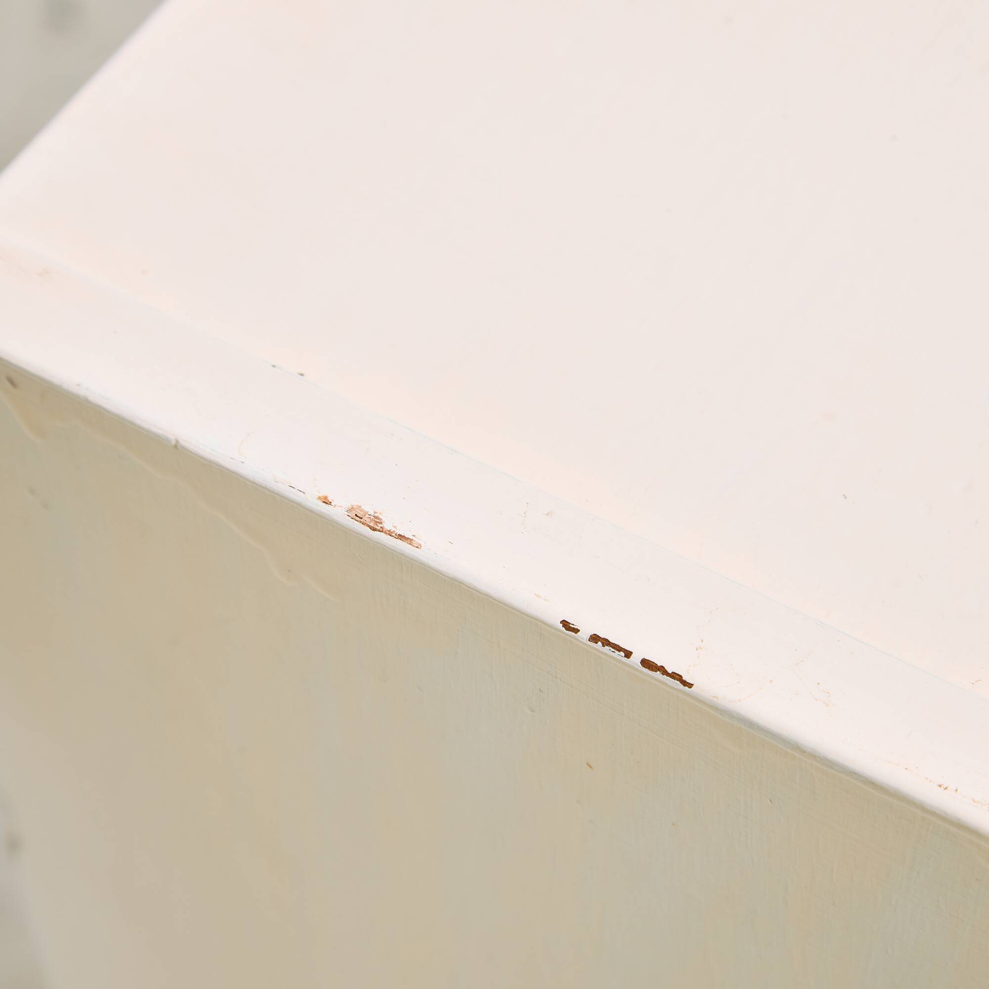 White painted nightstand with three drawers