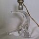 Saint-Louis crystal lamp with a free-form wave base.