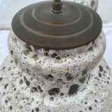 Fat lava enamelled white ceramic lamp