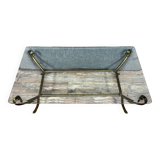 Coffee table in gilded brass and glass