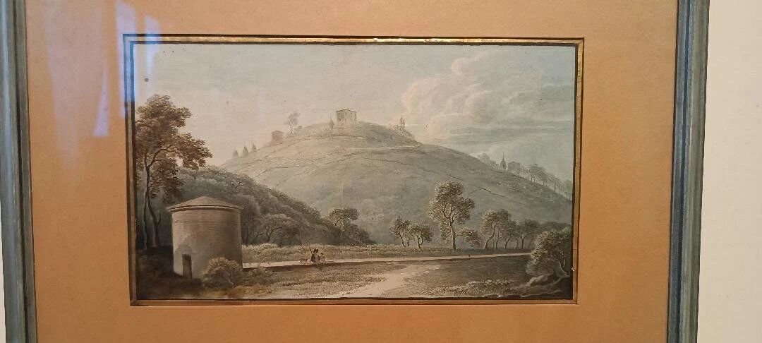 Old watercolour on paper from the early 19th century - landscape