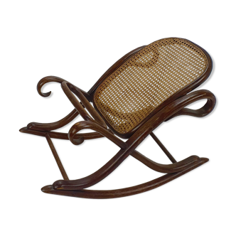 Antique bentwood and cane  footstool, 1900
