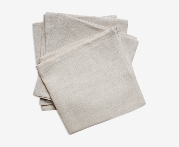 Lot de 4 serviettes beiges unies