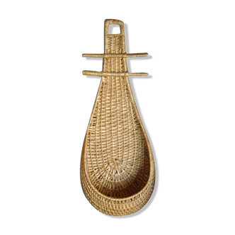 Empty wicker pocket to hang 70s