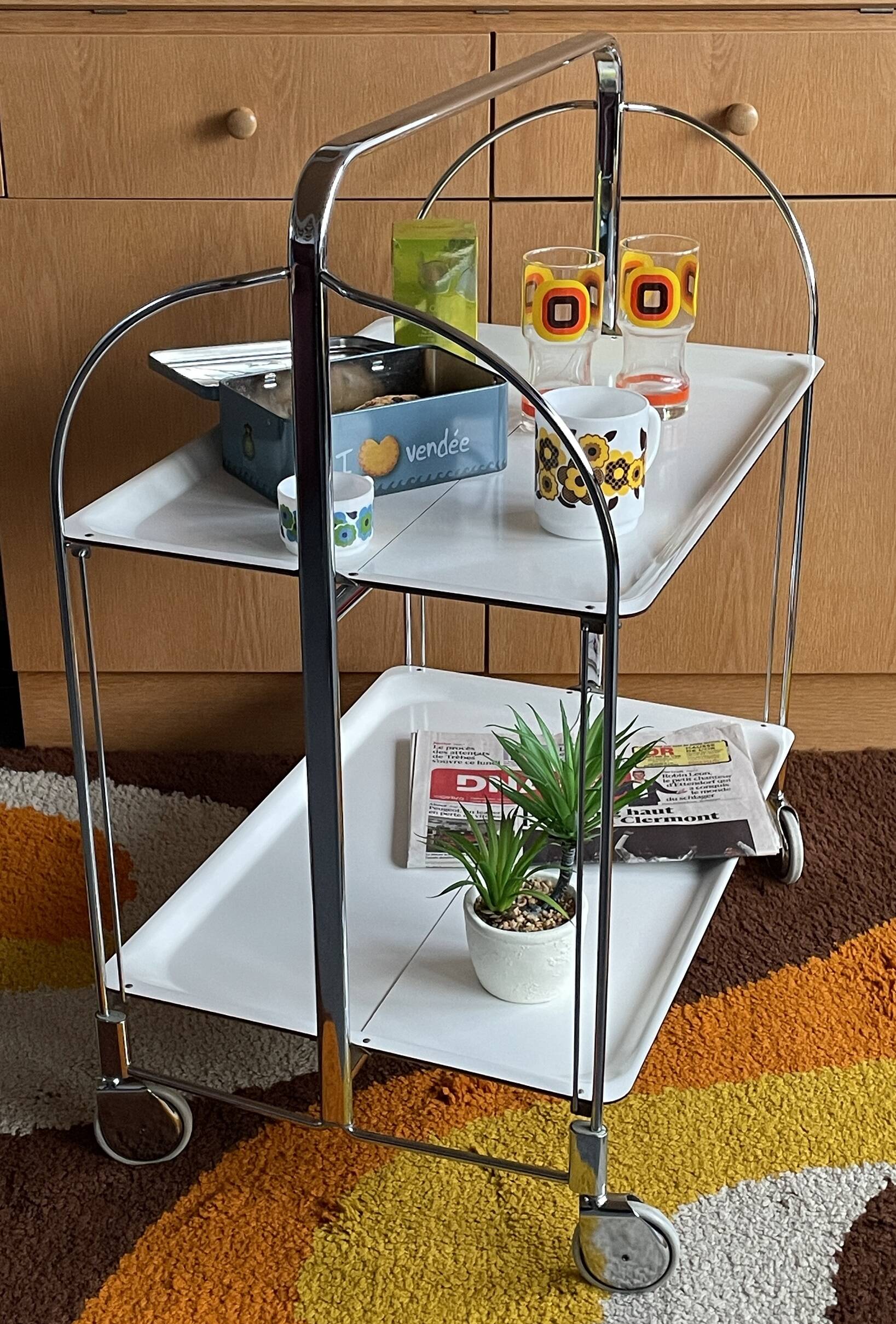 Mid-Century Folding Dinette Serving Cart from Bremshey Gerlinol, 1960s