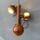 Brown vintage space age pendant lamp with three eyeball shades