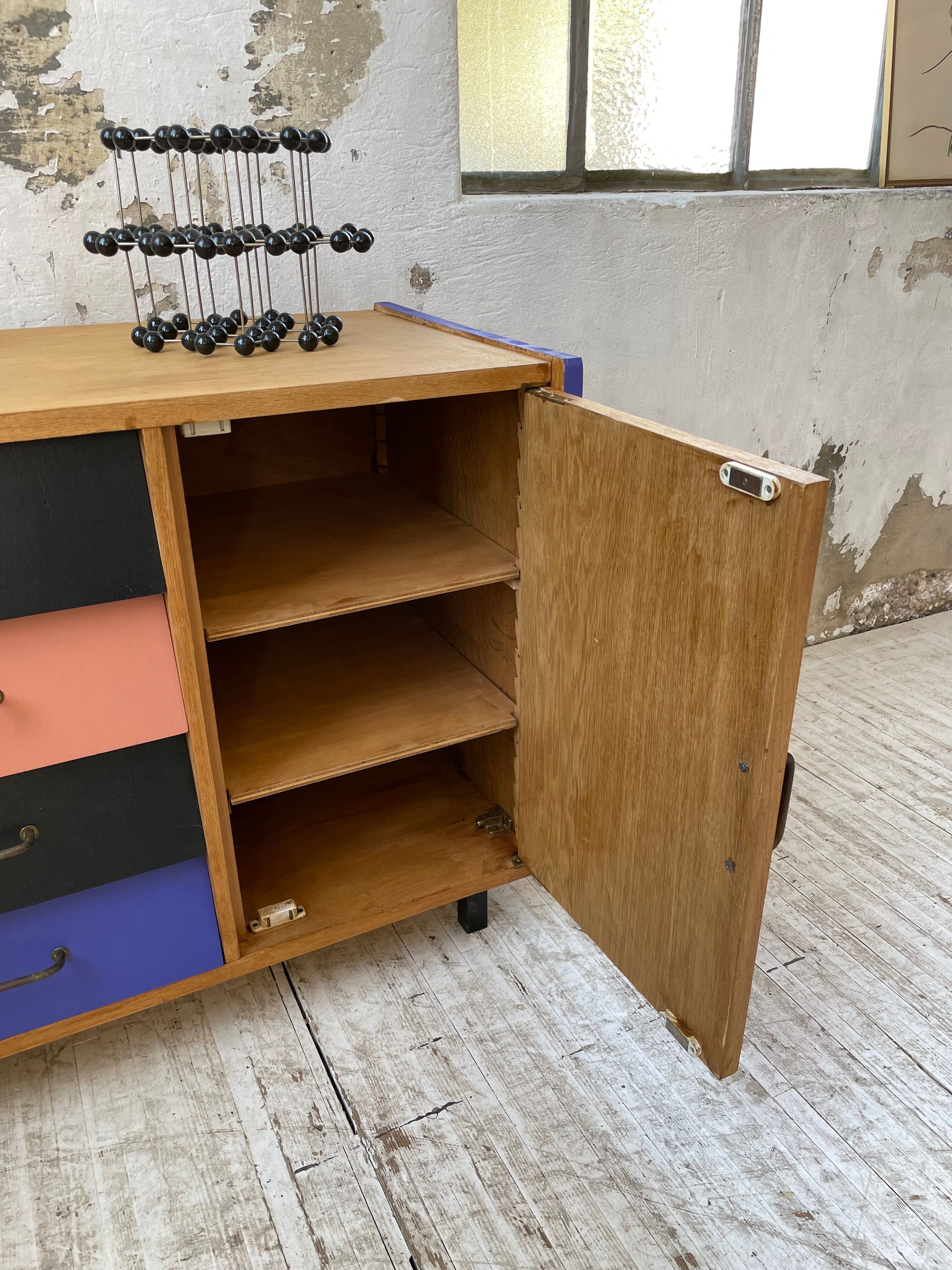 Meuble commode colorée années 60