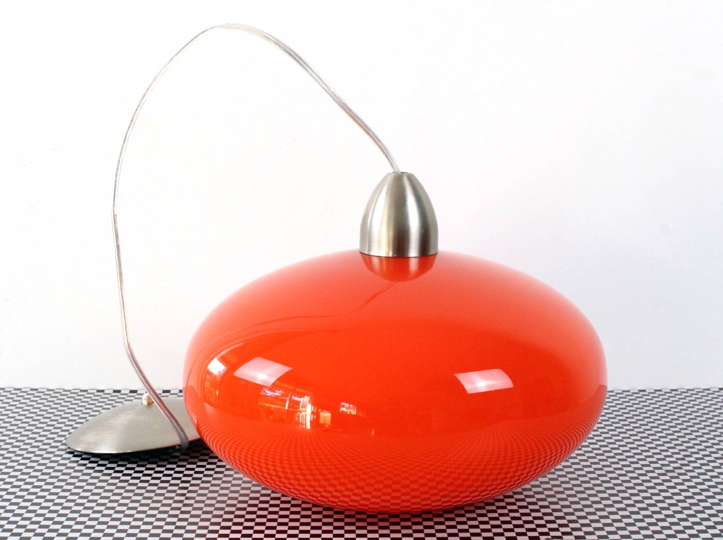 Vintage orange opaline glass pendant light