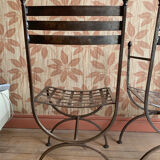 Wrought iron armchairs