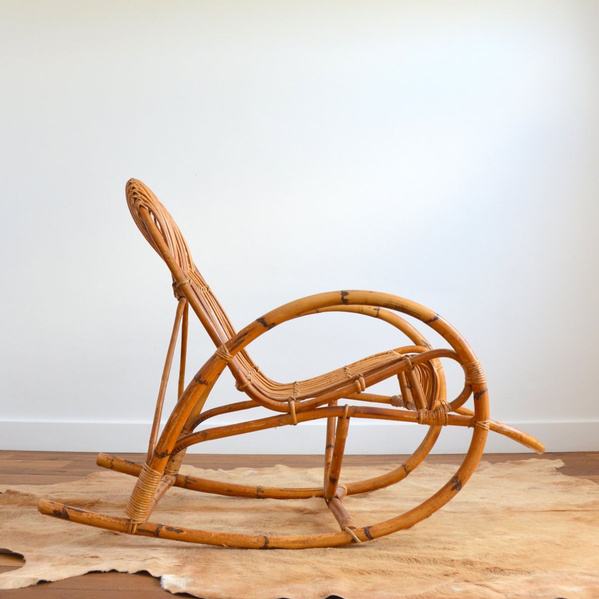 Rattan rocking chair Rohe Noordwolde 50/60s