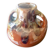Large Mid-Century Bottle Vase in Flamed Stoneware from Saint-Amand - Signed BADY