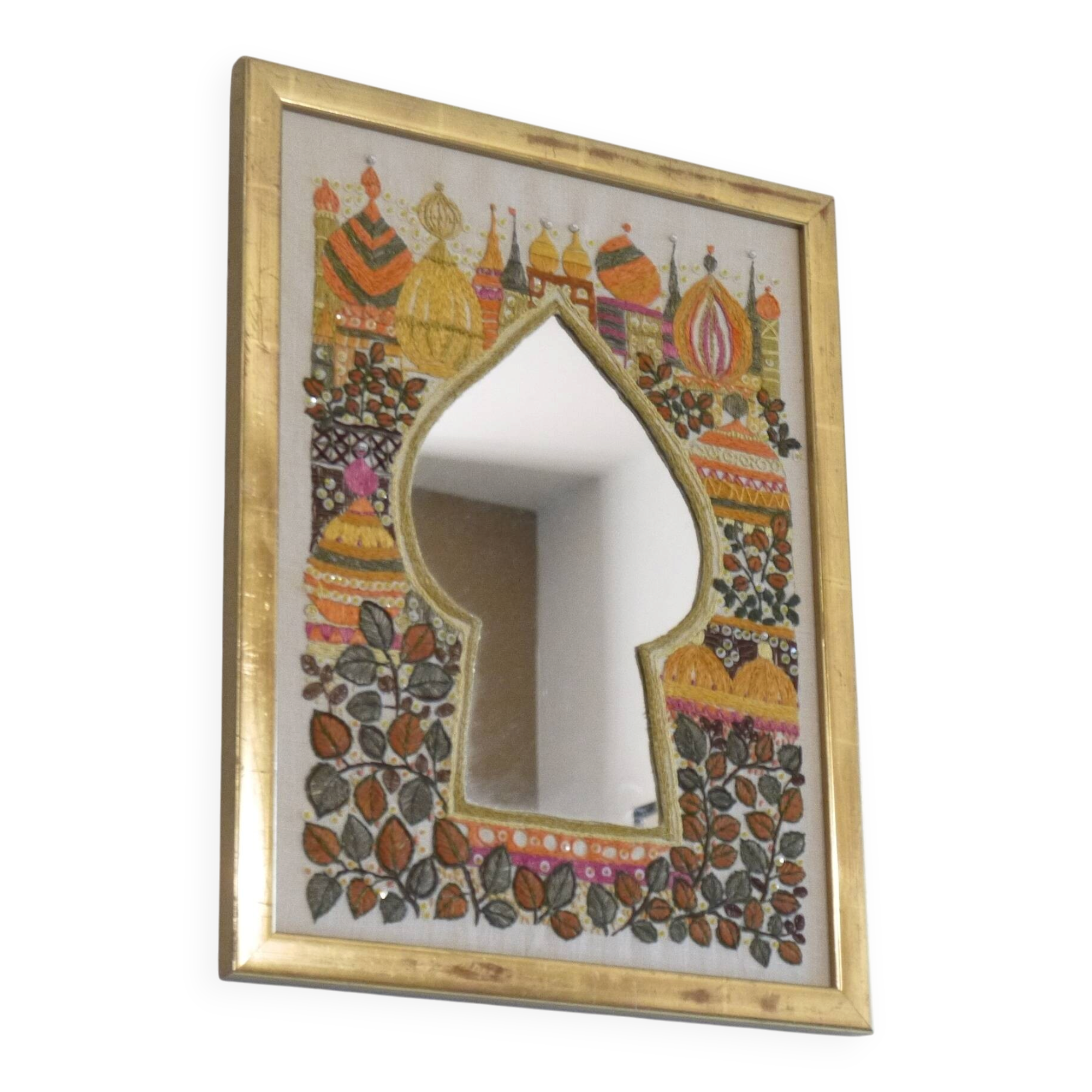 Scandinavian woven mirror 1970