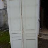 Pair of closet door old green patina