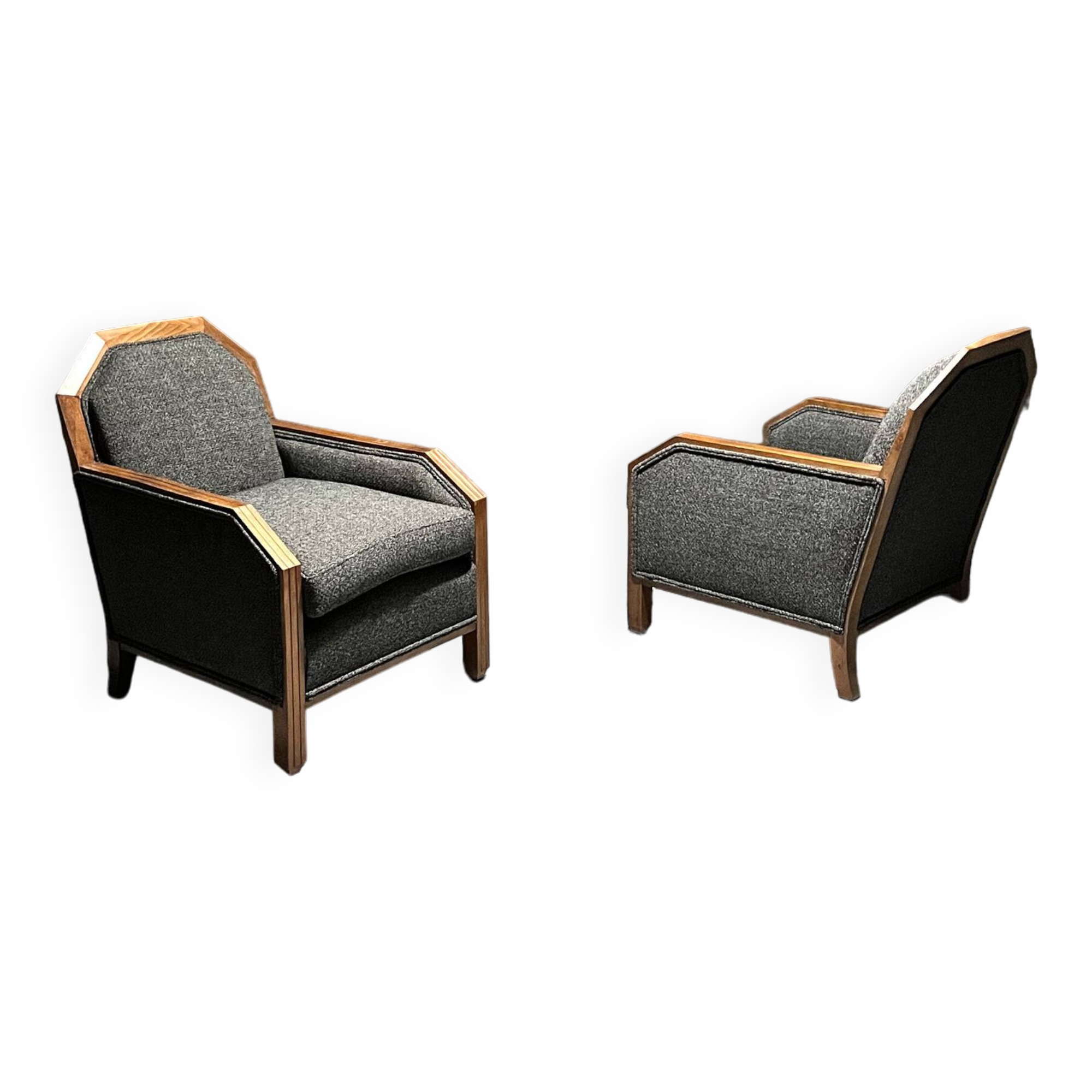 Set of 2 Art Deco Club Chairs, France, 1930s