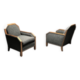 Set of 2 Art Deco Club Chairs, France, 1930s