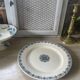 Old opaque porcelain dish from Gien, Montmorency model