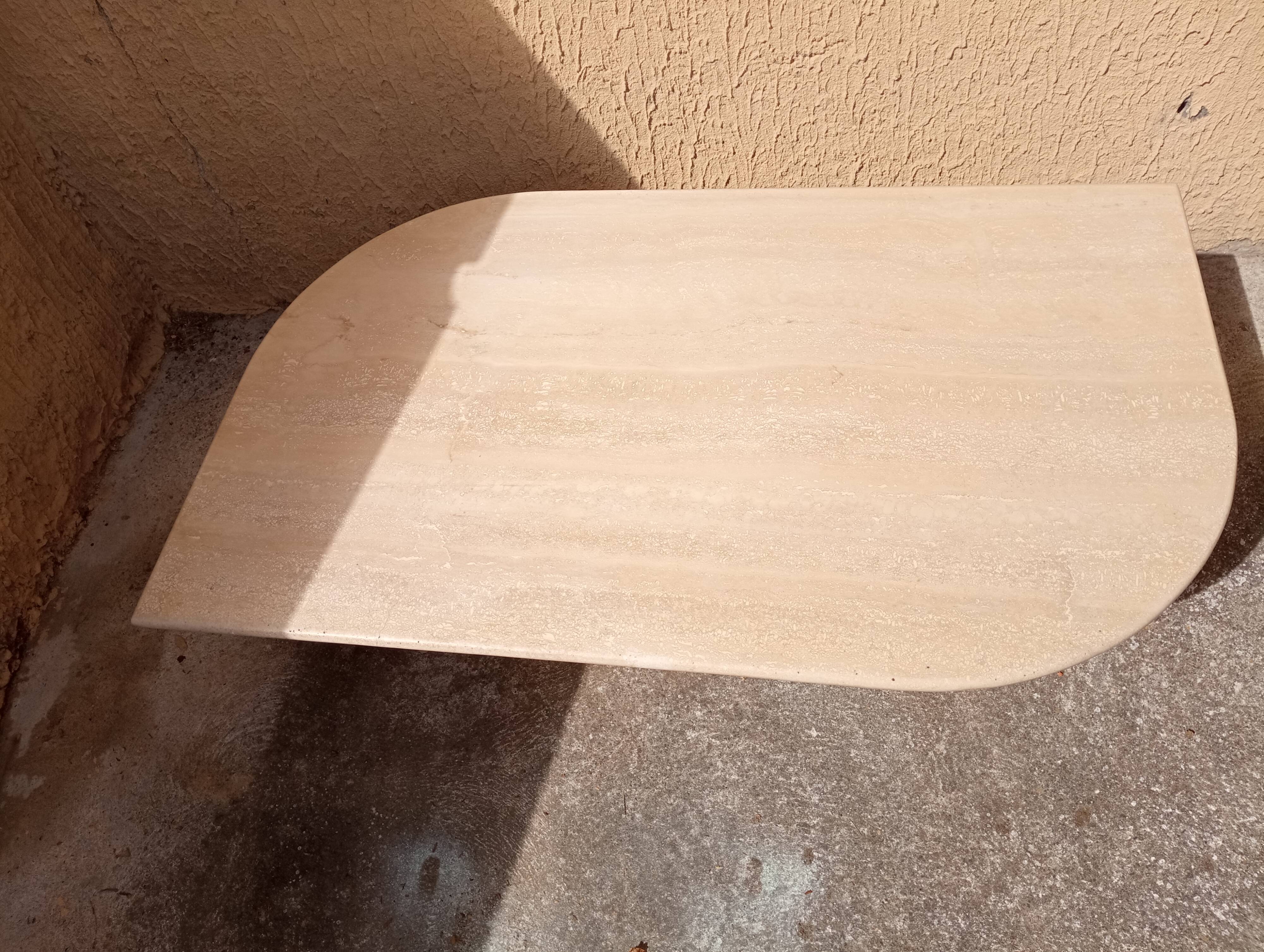 Travertine coffee table