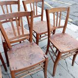 Set of six luterma chairs. Bistro. Pyrographs.