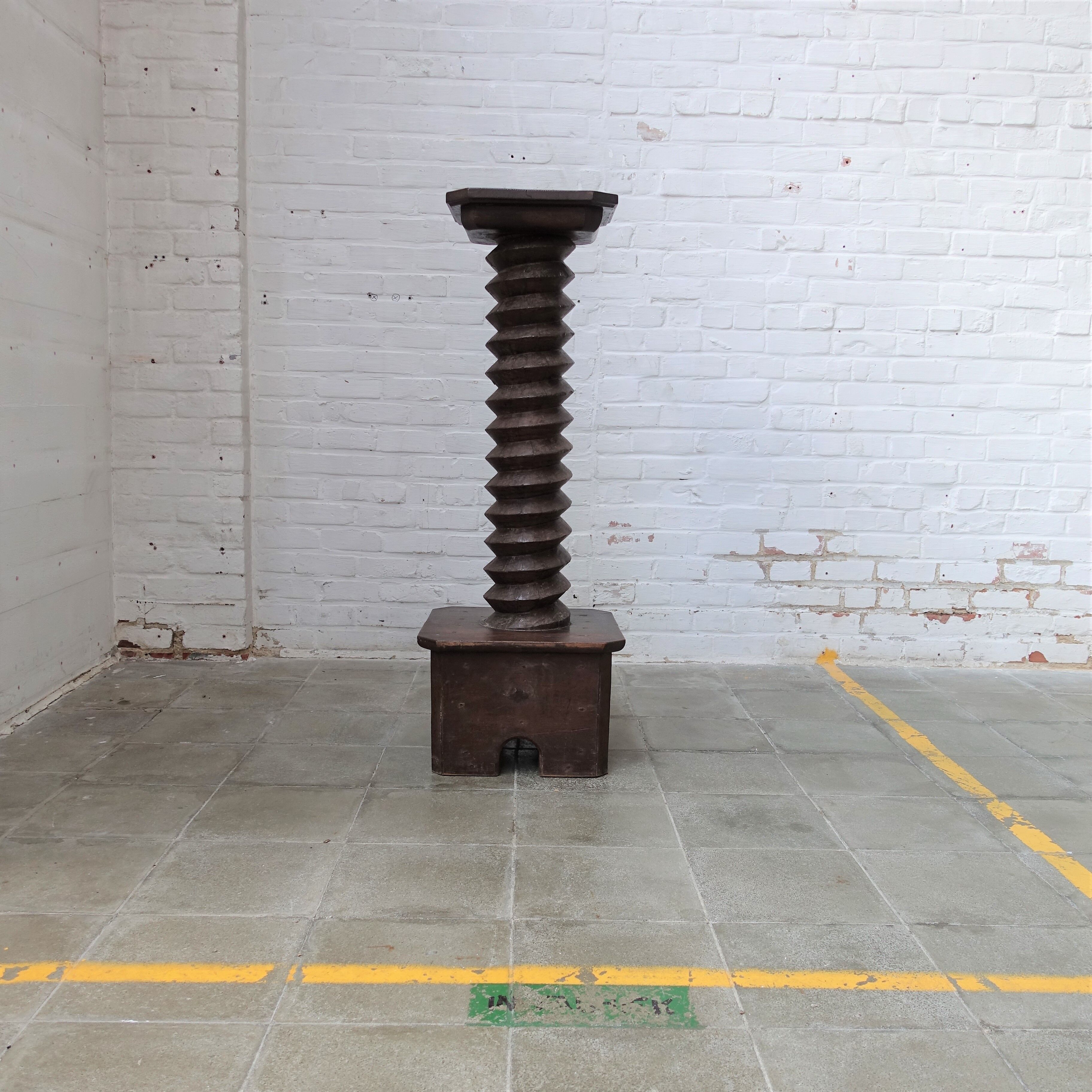 Antique wooden screw