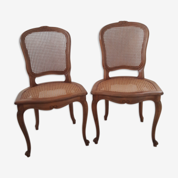 2 chaises cannées style regence