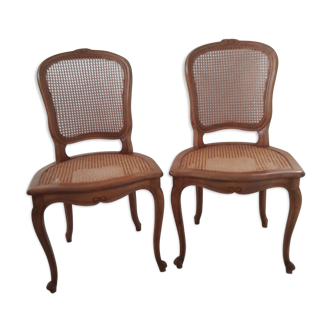 2 canned chairs style Regency