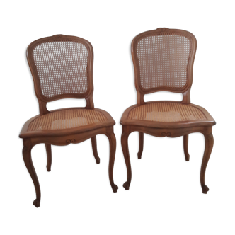 2 chaises cannées style regence