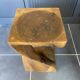 Stool n2 in solid raw walnut wood carved from the mass 1970