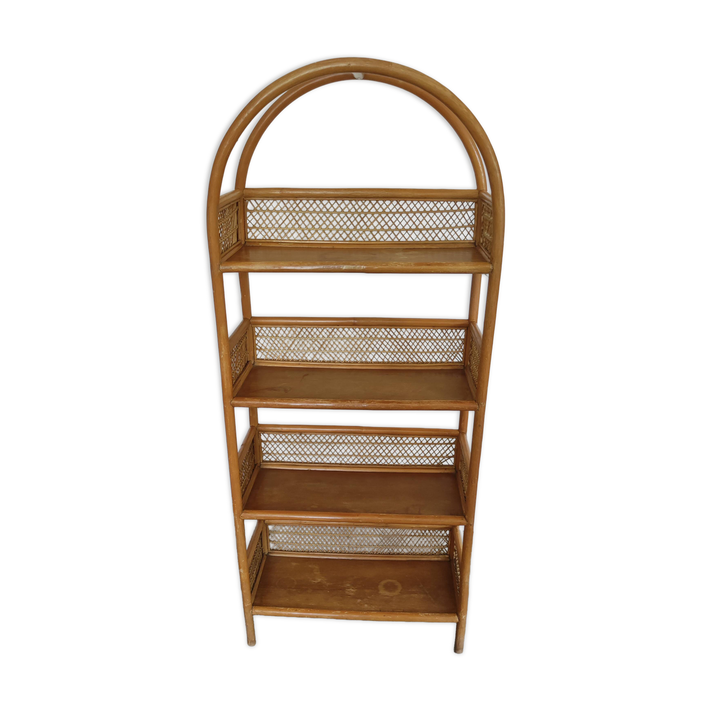 Vintage Italian rattan shelf (1960s?)
