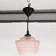 Pink glass ceiling lamp (per piece), 1960s