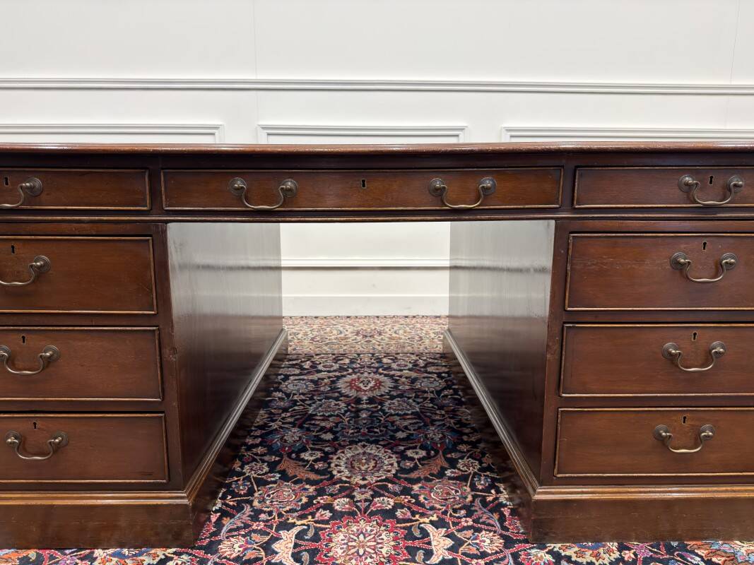 Large Antique English Desk Partnerdesk
