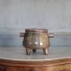 Vintage tripod stoneware pot, stoneware pan, plant pot, interior decoration