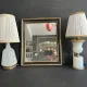 Lampe XIXe en opaline blanche et métal doré