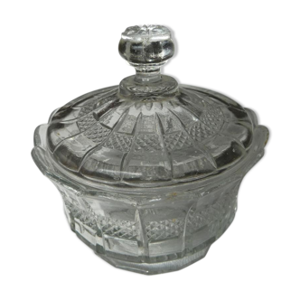 Bonbonnière ou sucrier en verre transparent