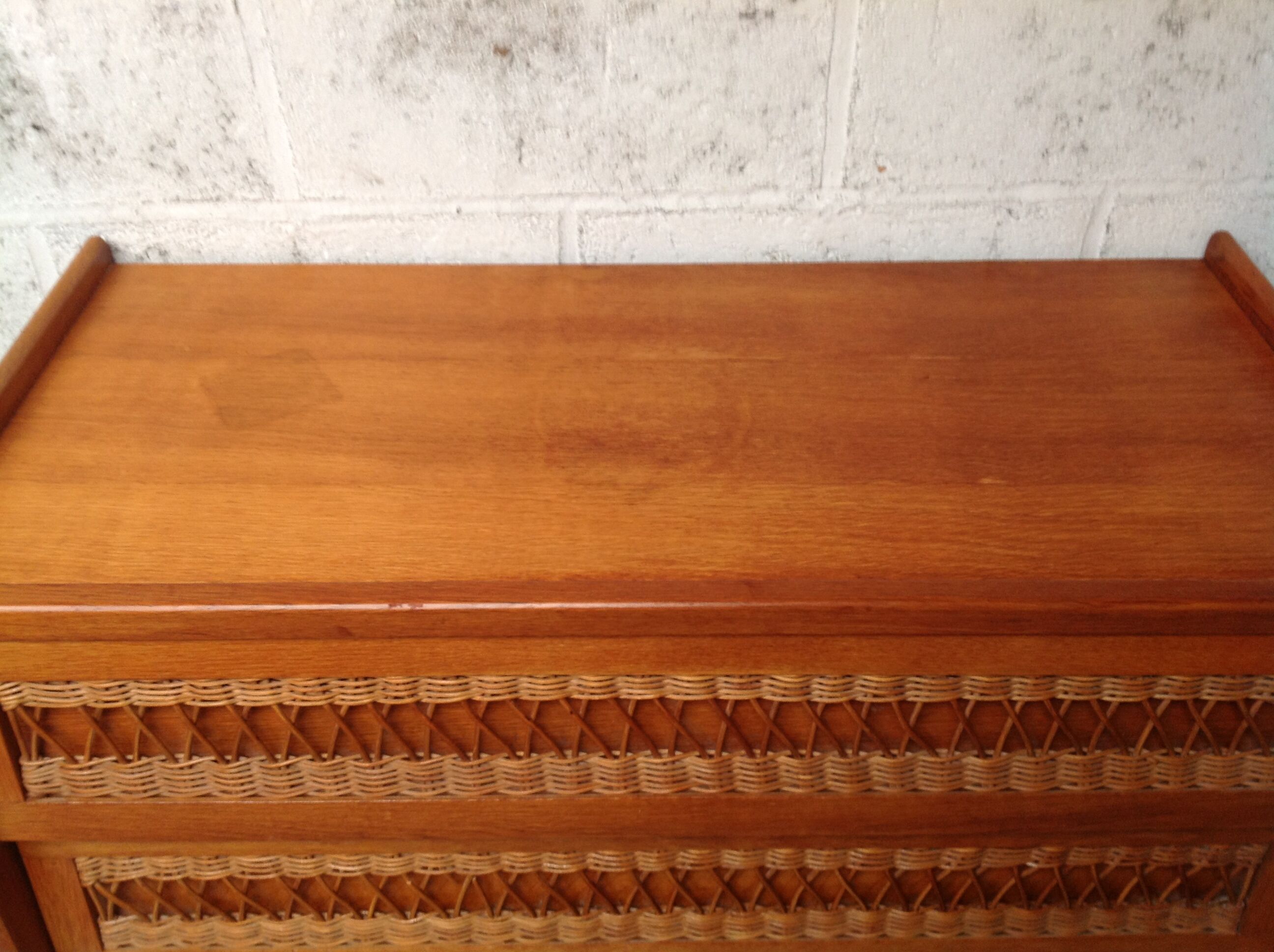 Vintage rattan dresser