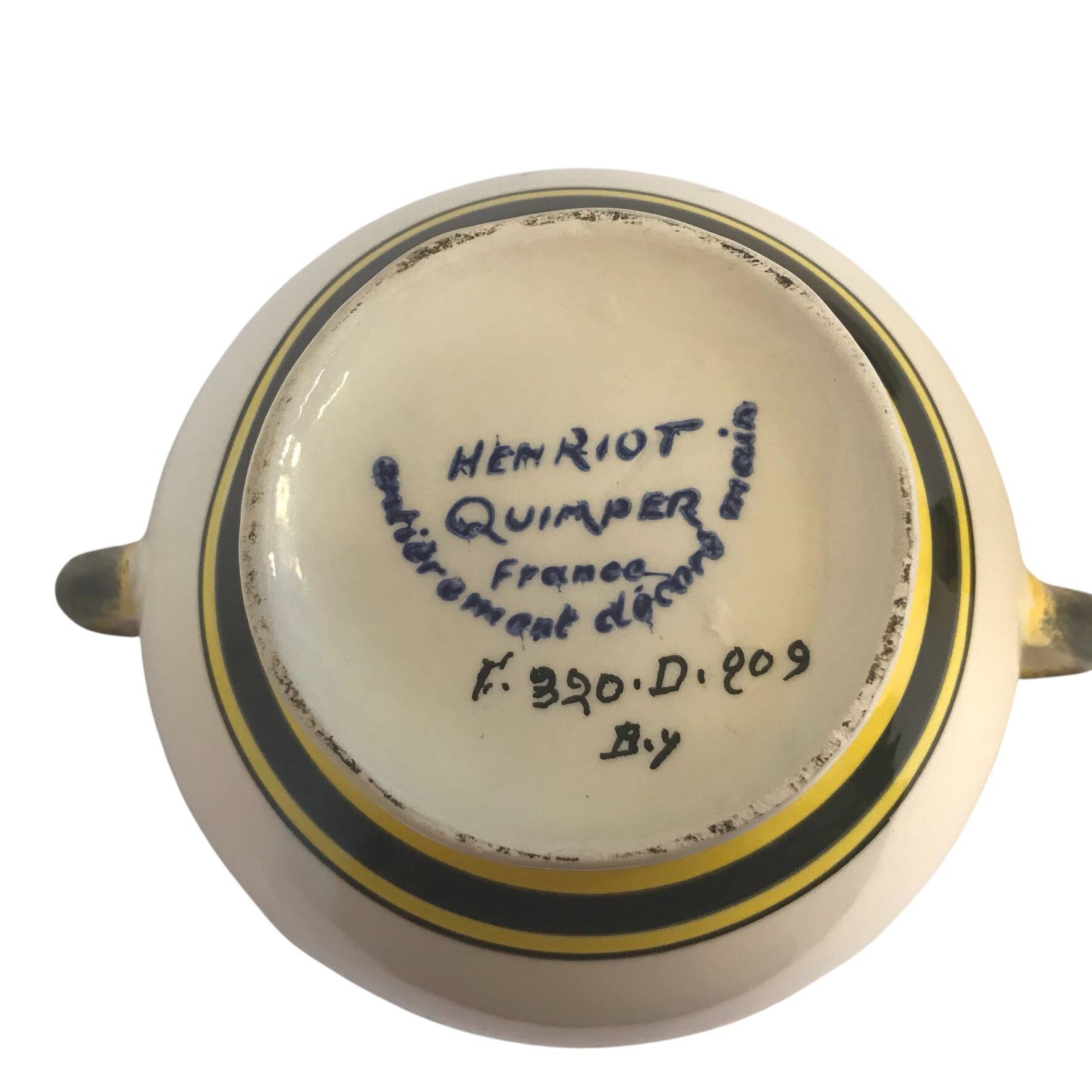 Henriot Quimper, glazed earthenware service, Genêt Bruyère model, 20th century