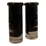 Pair of glass candlesticks