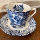 Coffee cup and its English earthenware saucer Mill Stream Johnson Bros