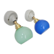 Duo of porcelain and opaline wall lamps