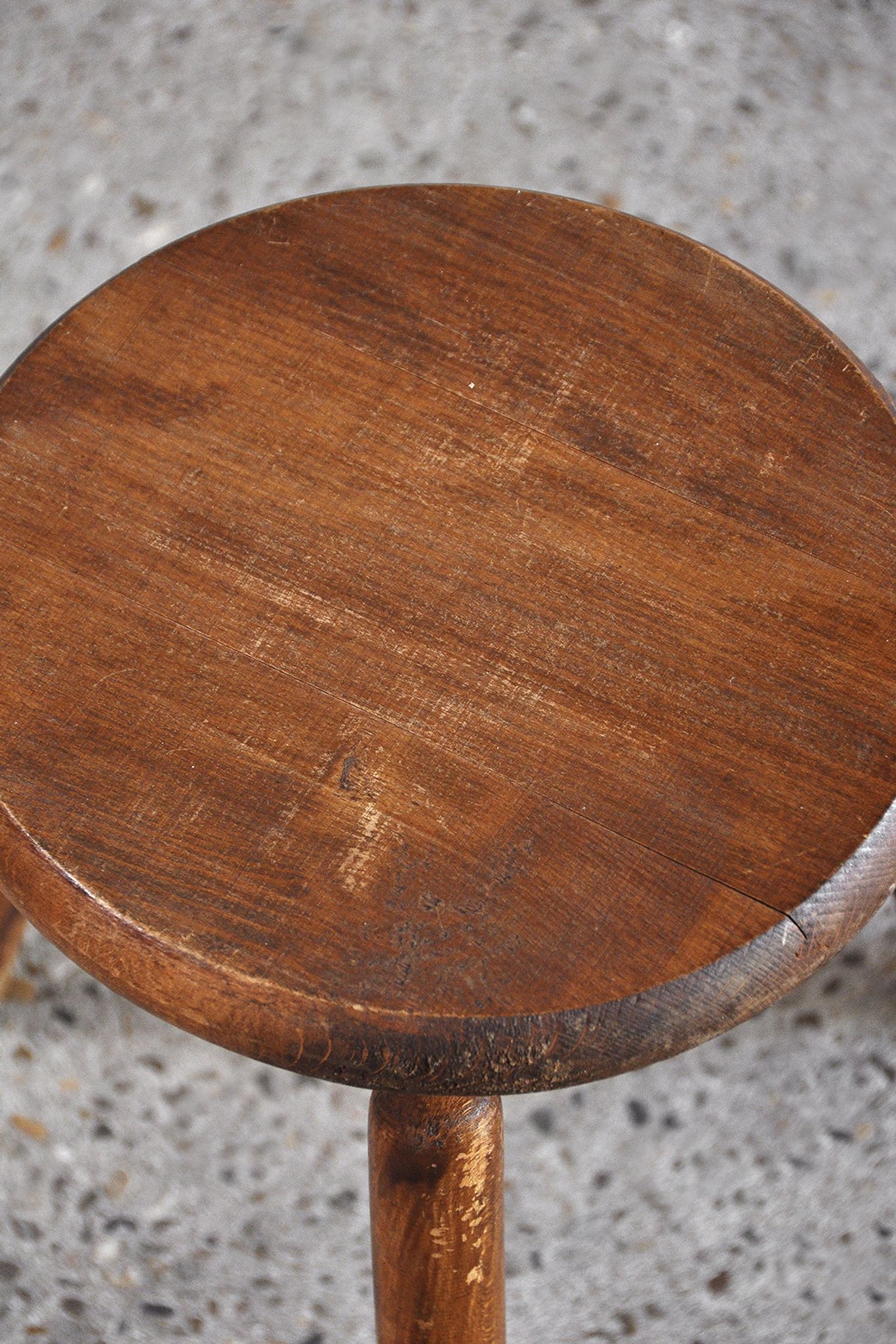 Tabouret tripode vintage, France, milieu du 20ème siècle